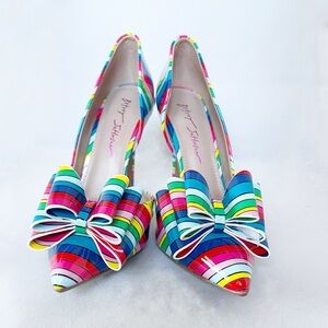 Betsey Johnson Rainbow Heels with Bow